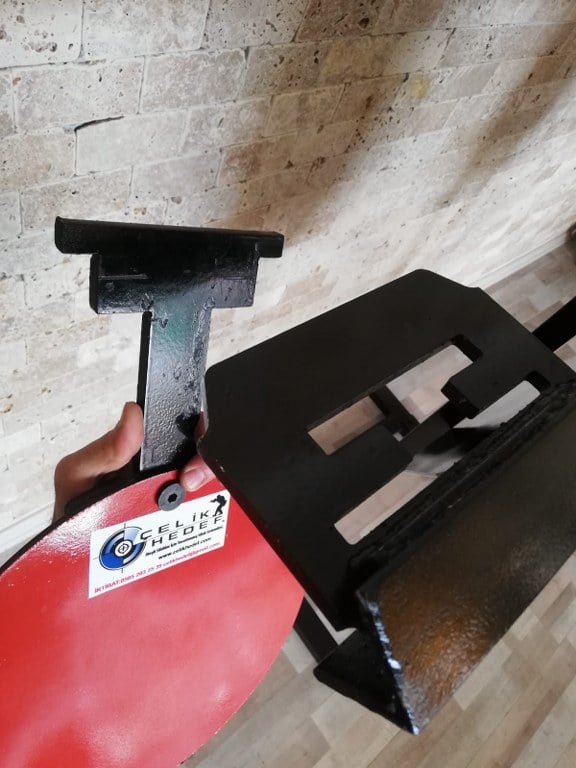 IDPA 12 Boy ve Gong Stand Hedefler - 510 Metal Direkli Çift Hedef Stand Poligon