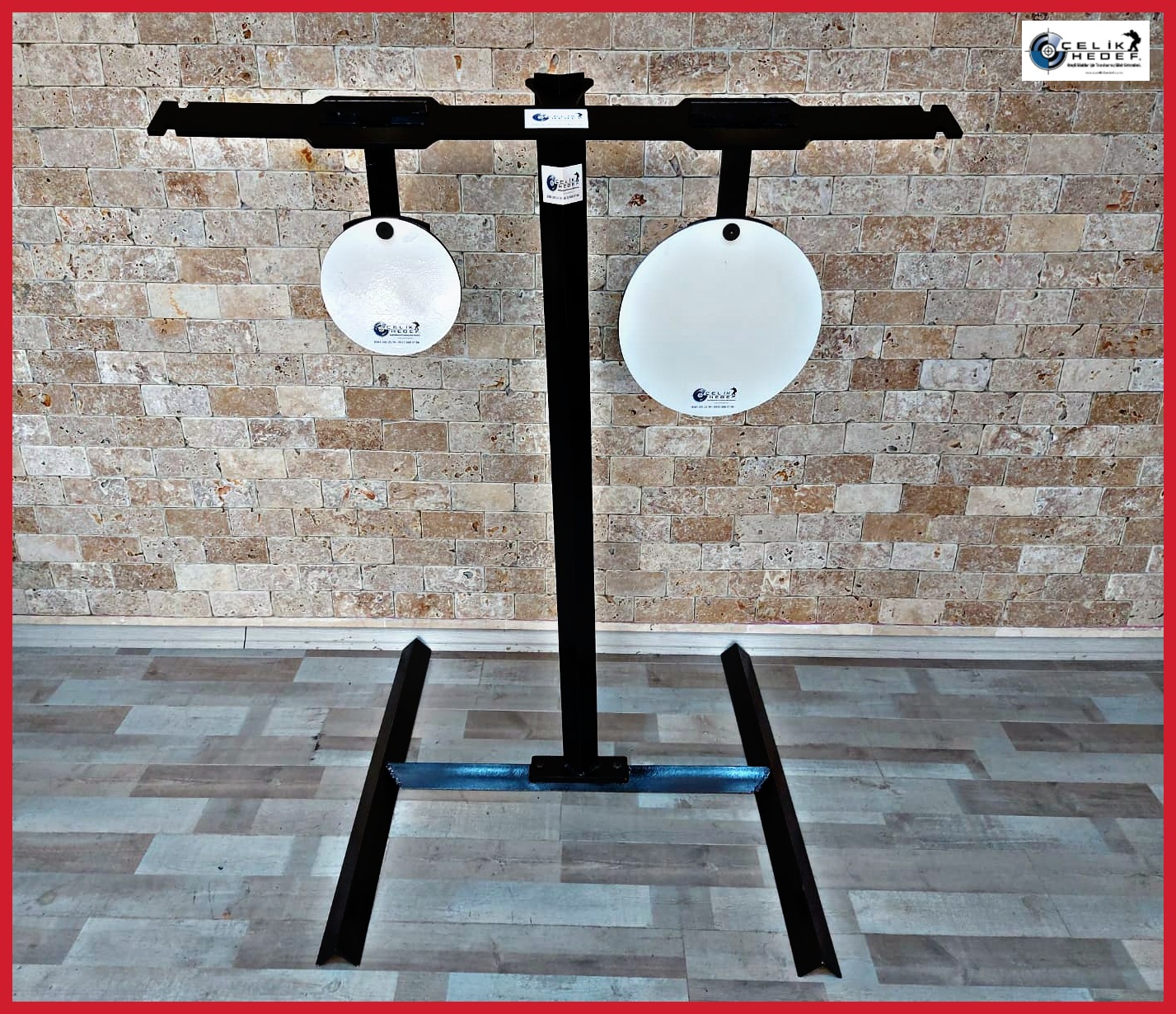 İkili (Ayaklı Sistem) 30cm-20cm Çaplı Yuvarlak Gong Hedef Sistemi
