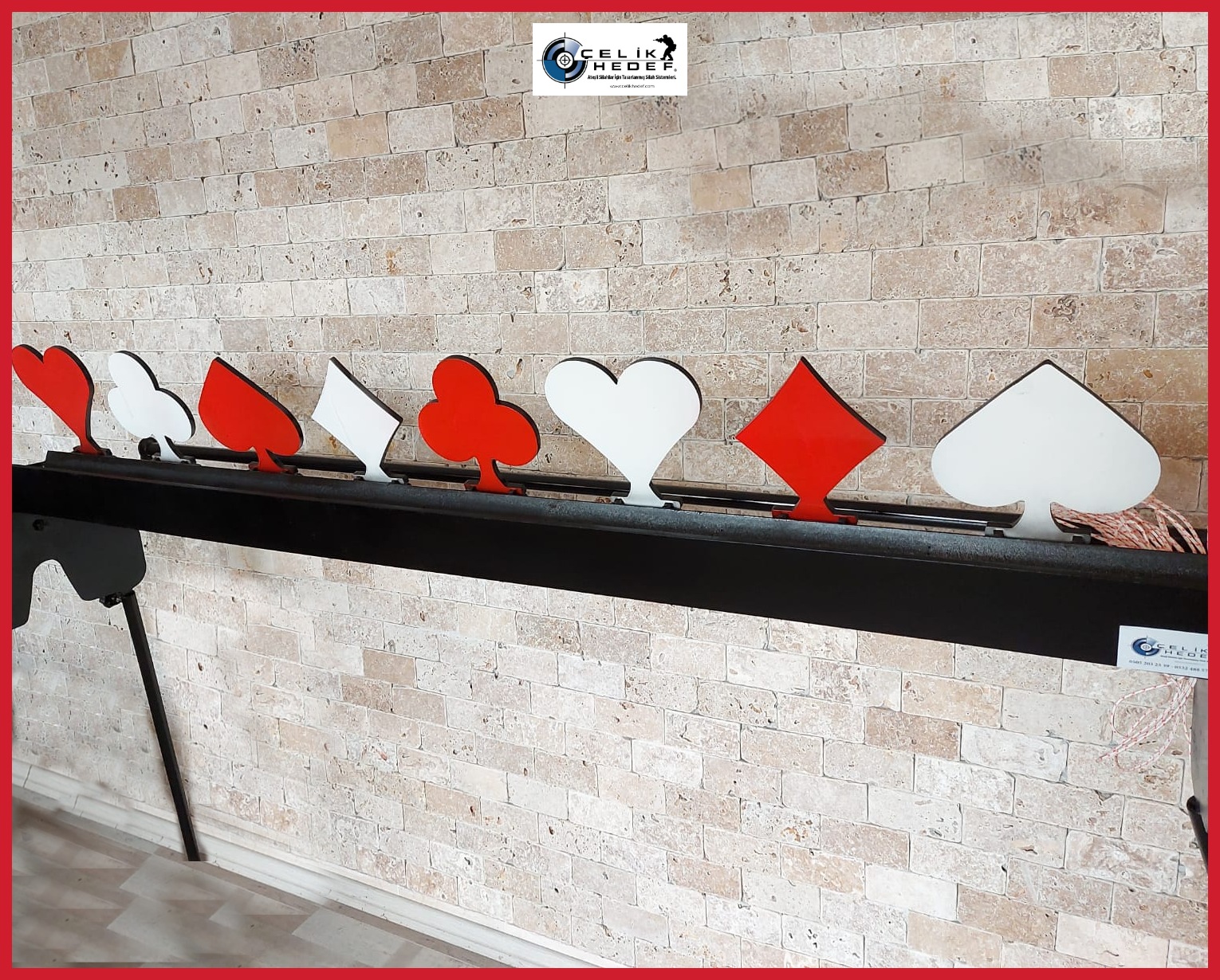 Yatay 8'Lı Şans Topları Çelik Hedef (Kart Stand)