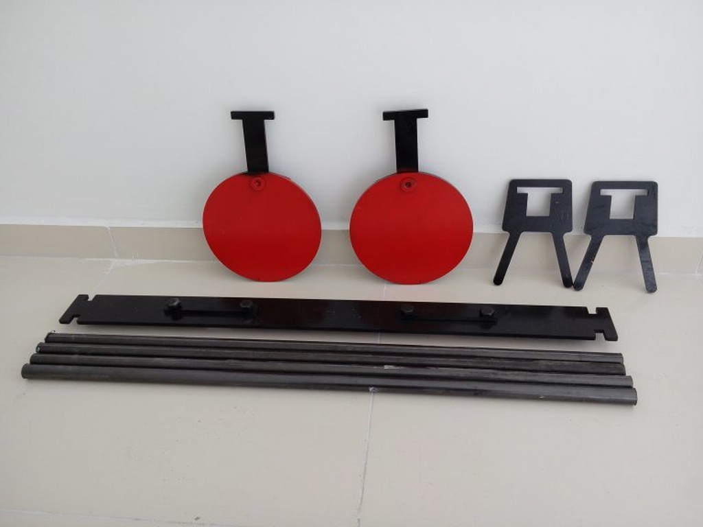 İkili (Ayaklı Sistem) 20cm-20cm Çaplı Yuvarlak Gong Hedef Sistemi