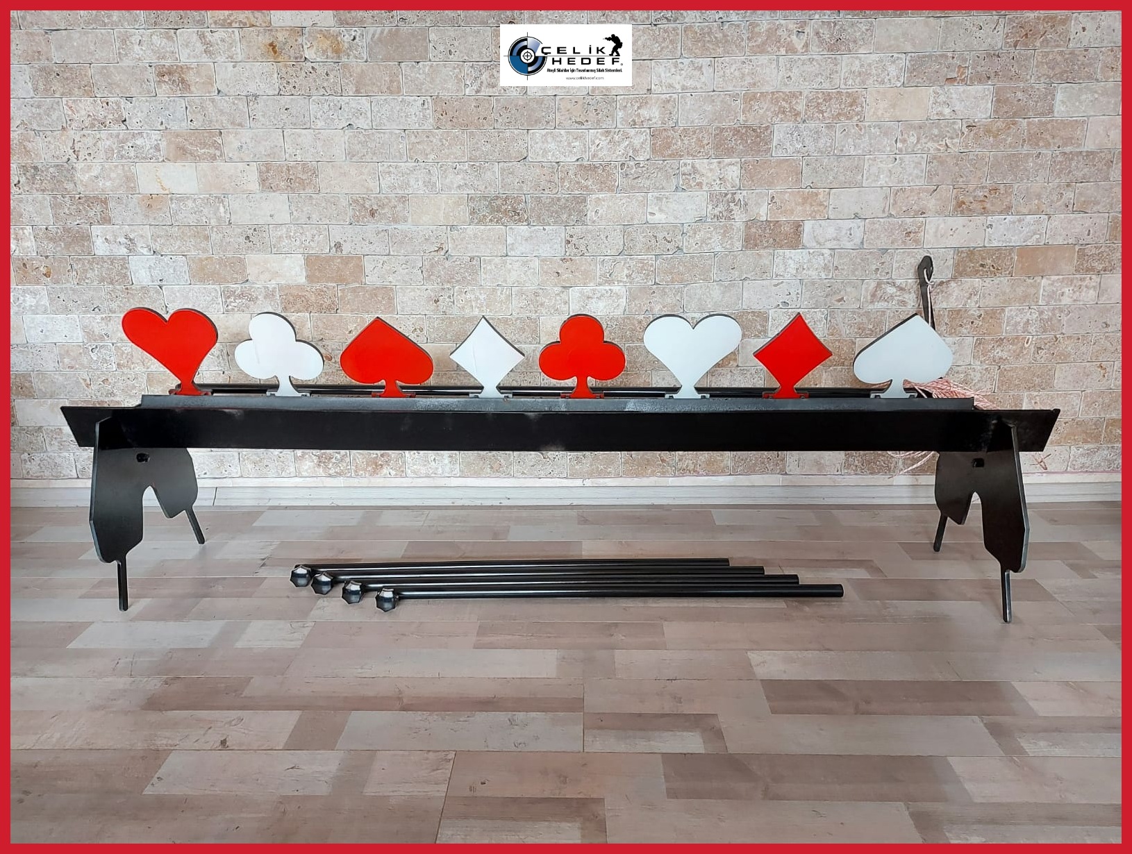 Yatay 8'Lı Şans Topları Çelik Hedef (Kart Stand)