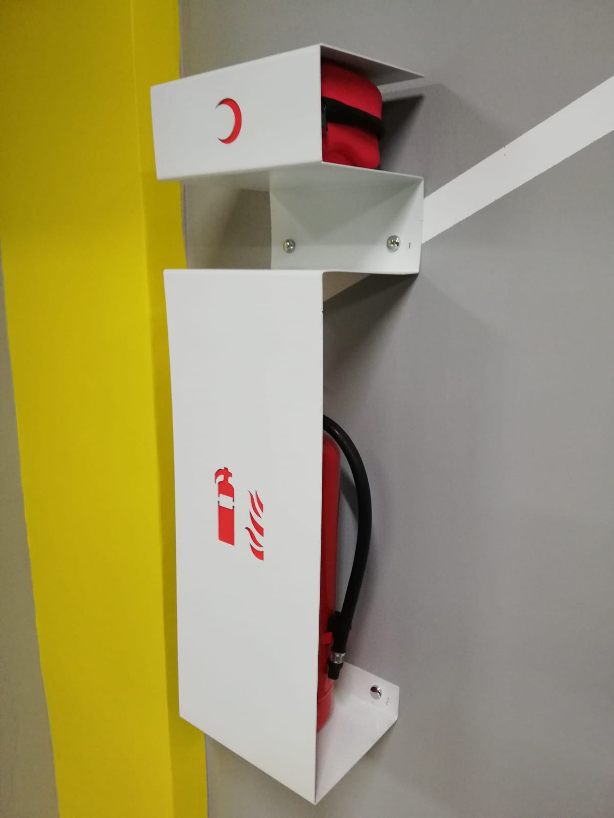 Dekoratif Yangın Tüpü Askılık Dolabı ve Rafı